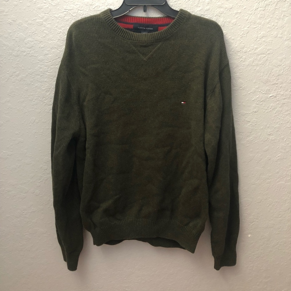 Tommy Hilfiger Olive Mens Sweater Large